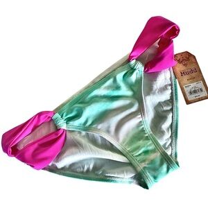 Mudd Pink Green White Tie Dye Print Bikini Bottom Swimwear Size M New with Tags
